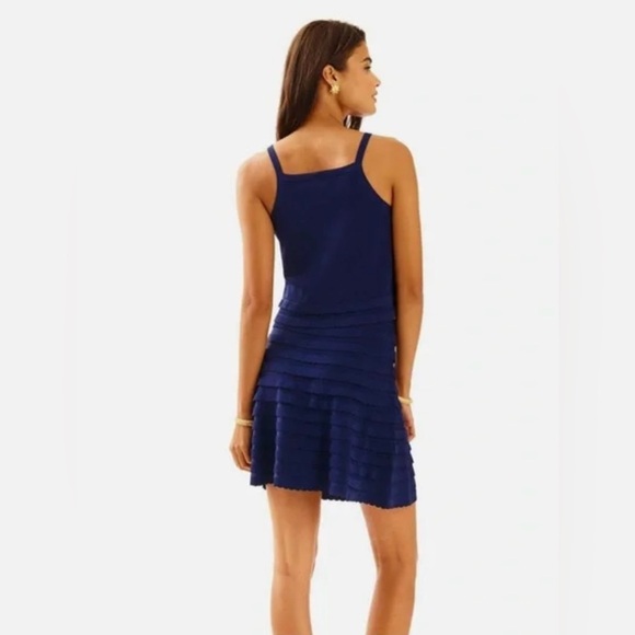 Lilly Pulitzer Olive True Navy Sweater Top & Skirt Dress Set XS $248 - Picture 2 of 14